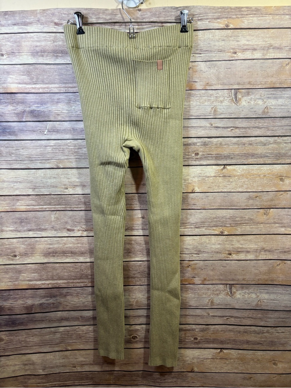 Lunya Green Ribbed Leggings Cotton silk Blend Size Small - Picture 3 of 8